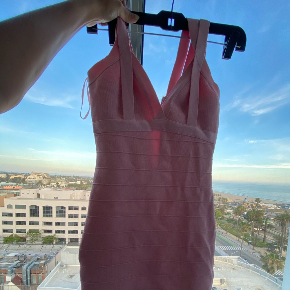 Guess blush pink bandage dress